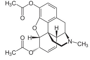 Chemical structure of heroin