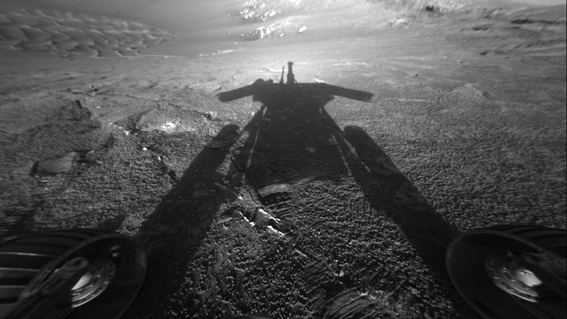 shadow of Opportunity rover