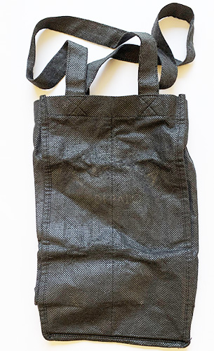 black reusable shopping bag