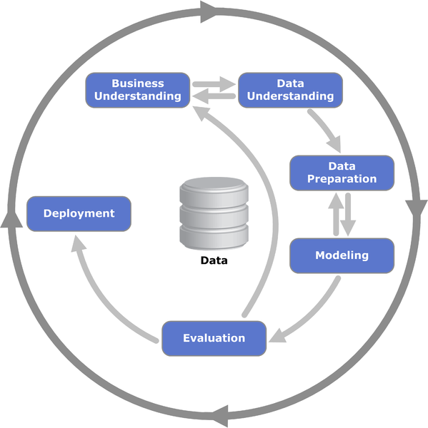 diagram showing the stages of the data science life cycle
