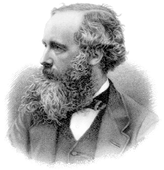 James Clerk Maxwell portrait in grayscale, side profile angle