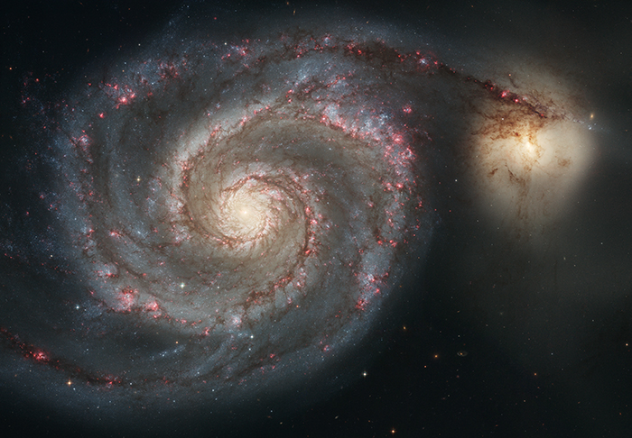 The Whirlpool Galaxy, so named for its classic spiral pattern.