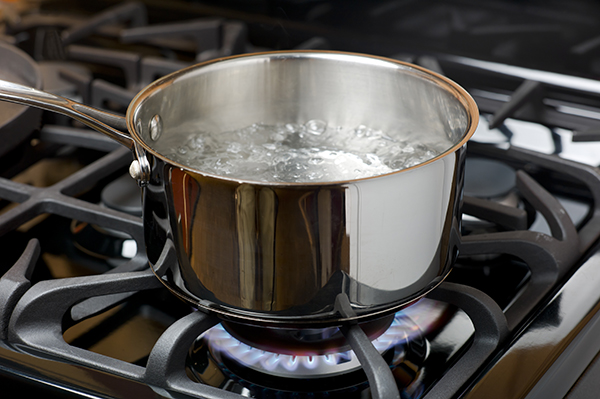 Water boiling on a stove