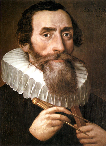 portrait of Johannes Kepler, holding instruments